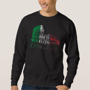 Pridet Colosseum Rom Italien Flagga Lång Ärmad Tröja