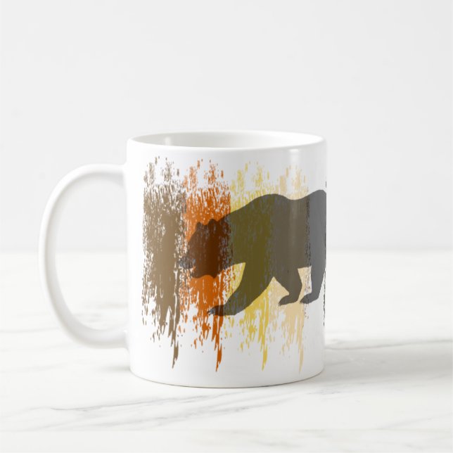 Pridet coola Grunde Bear Shadow Gay Bear Kaffemugg (Vänster)