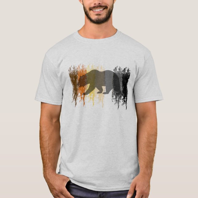 Pridet coola Grunde Bear Shadow Gay Bear T-shirt (Framsida)