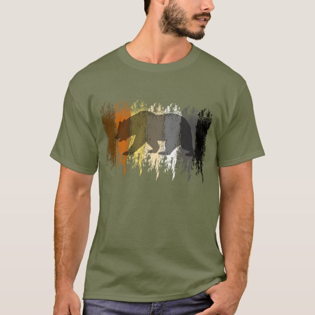 Pridet coola Grunde Bear Shadow Gay Bear T-shirt (Framsida)