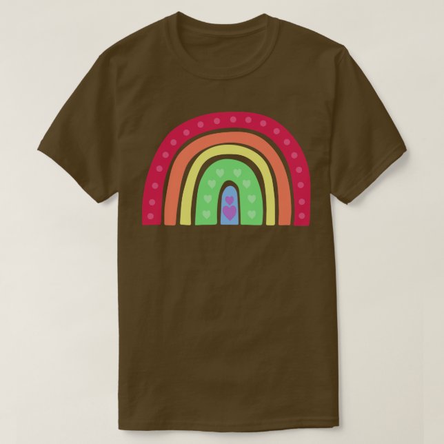 Pridet Cute Boho Rainbow Queer T Shirt (Design framsida)