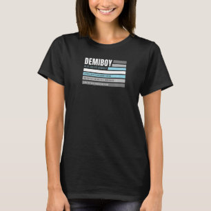 Pridet Demiboy Definition Male & Agender Färg Flag T Shirt