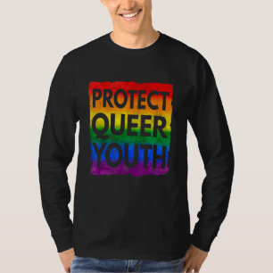 Pridet Distress Vintage Protect Queer Youth LGbt T Shirt