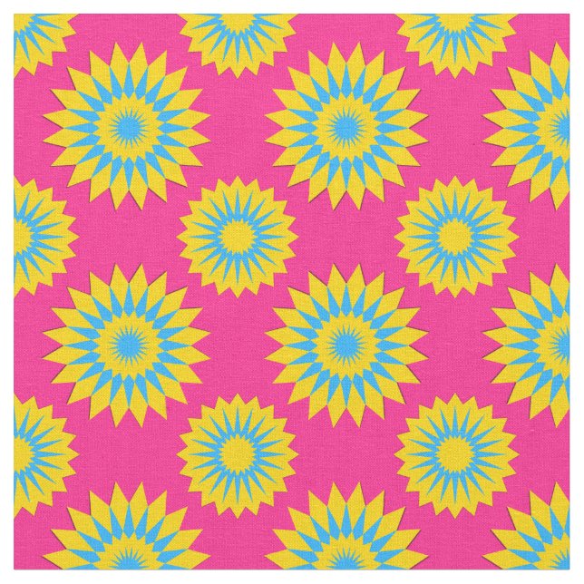 Pridet färg/rosa blomman mönster tyg (Närbild)