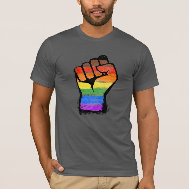 Pridet Fist i LGBTQ POC Philly T Shirt (Framsida)