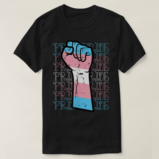Pridet Fist Transgender Trans Pride Flagga Transse T Shirt (Design framsida)