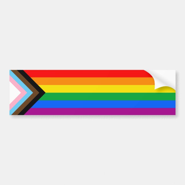 Pridet Flagga Bumper-etikett för HGBTQ+-förlopp Bildekal (Framsidan)