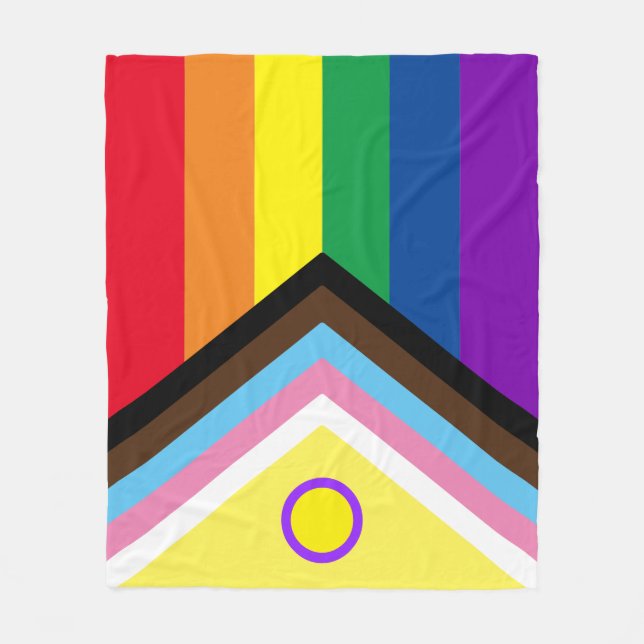 Pridet Flagga Fleece Blanket Intersex Progress (Framsidan)