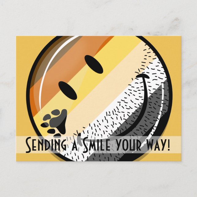 Pridet Flagga för Lycklig Bear Vykort (Framsida)