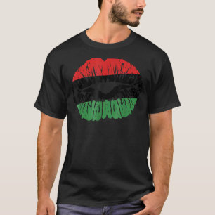 Pridet Flagga i Svarthistorik för Afrikas Läppar, T Shirt