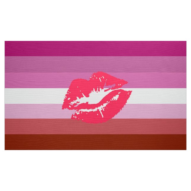 Pridet Flagga och Läppar av Lesbisk med läppstift Tyg (Yard)