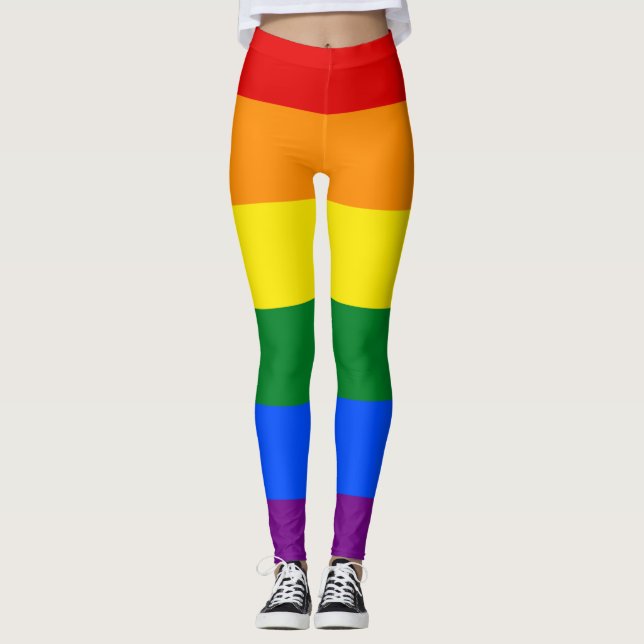 Pridet Flagga Rand i HBT-regnet Leggings (Framsida)