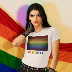 Pridet Flagga Retro Stil T Shirt
