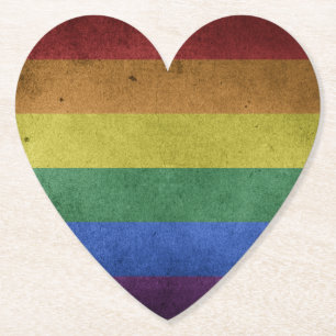 Pridet Flagga Retro Stil Underlägg Papper