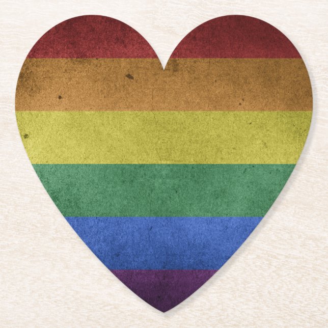 Pridet Flagga Retro Stil Underlägg Papper (Framsida)