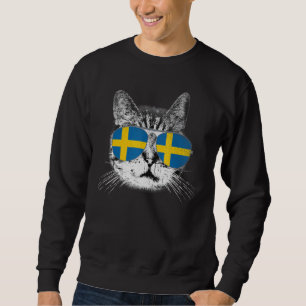Pridet Flagga Roots Cat i Sverige Lång Ärmad Tröja
