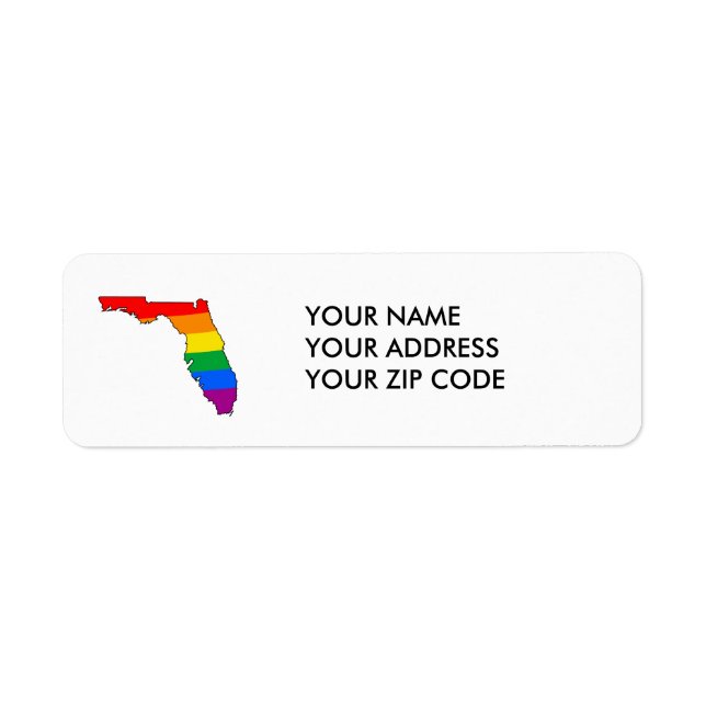 Pridet FLORIDA - Returadress Etikett (Framsidan)