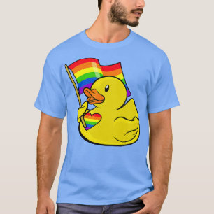 Pridet för HBT Rubber Anka Rainbow Flagga Månad T Shirt