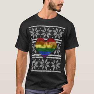 Pridet för Heart Rainbow, Ugly Julafton Sweat T Shirt