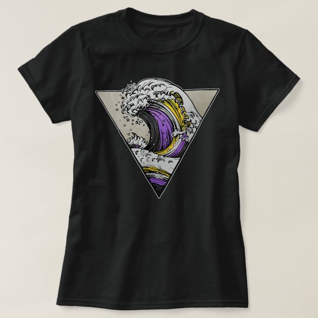Pridet för icke-binärt havsbergsområde (HBT-Flagga T Shirt (Design framsida)