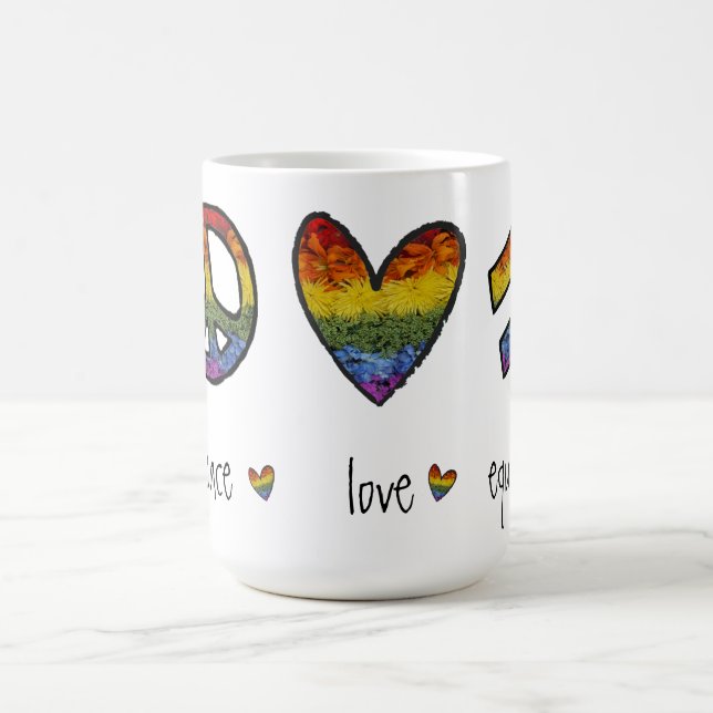 Pridet för jämställdhet i Kärlek, Blommigt Kaffe M Kaffemugg (Center)
