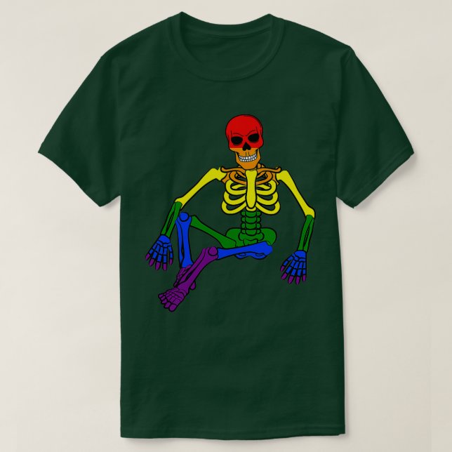 Pridet för Lgbt Halloween Costume Gay Skeleton Que T Shirt (Design framsida)