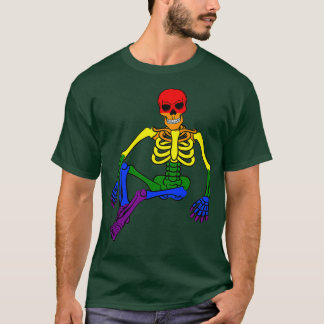 Pridet för Lgbt Halloween Costume Gay Skeleton Que T Shirt