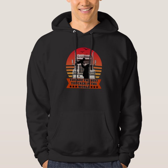 Pridet för motorfamiljen Trucker Far Baby Kärlek,  Hoodie (Framsida)