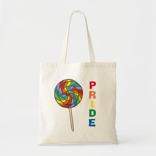 Pridet för regnbåge, Lollipop Tote Bag Tygkasse (Framsidan)