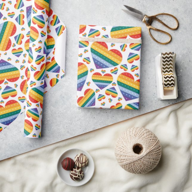Pridet för regnbåge lyssnar på radbrytning Pappert Presentpapper (Hantverk)