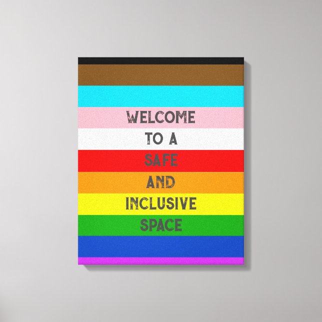 Pridet Förlopp för HGBTQ-Anpassade, Flagga Regnbåg Canvastryck (Framsida)