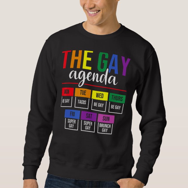 Pridet Gay Agenda LGBT Lång Ärmad Tröja (Framsida)