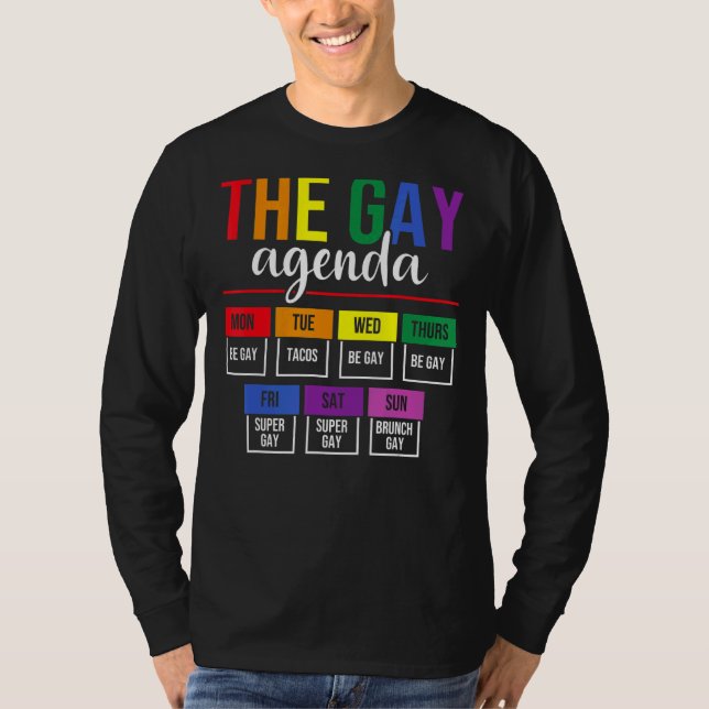 Pridet Gay Agenda LGBT T Shirt (Framsida)