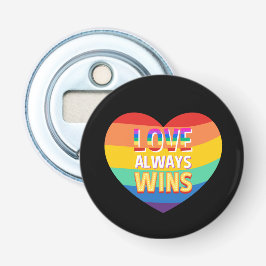 Pridet gay-kärlek vinner alltid. Rainbow färg. Flasköppnare