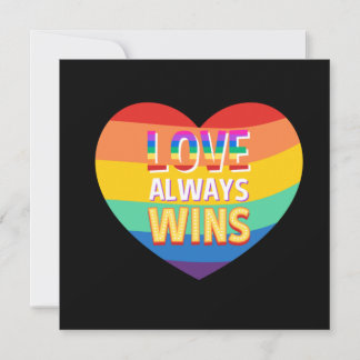 Pridet gay-kärlek vinner alltid. Rainbow färg. Kort