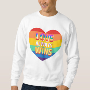 Pridet gay-kärlek vinner alltid. Rainbow färg. Lång Ärmad Tröja