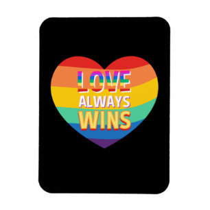 Pridet gay-kärlek vinner alltid. Rainbow färg. Magnet