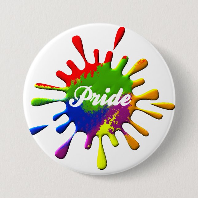 Pridet Gay pride Rainbow Flagga Stänk Knapp (Framsida)