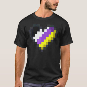 Pridet Gaymer Lgbt Retro Nonbinary Gamer Pixel Hea T Shirt