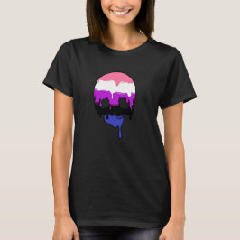 Pridet Genderfluid Dripping Skull T Shirt
