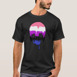 Pridet Genderfluid Dripping Skull T Shirt