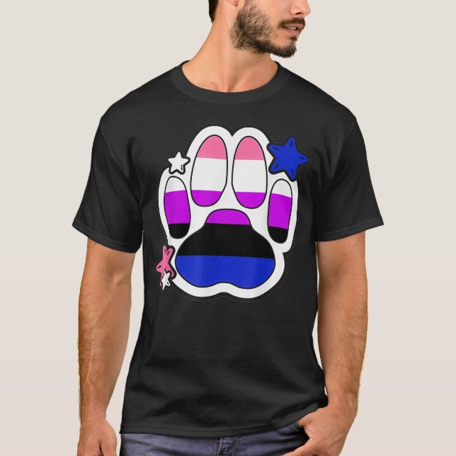 Pridet Genderfluid Hårig Tass LGBTQ Month Gay righ T Shirt (Framsida)