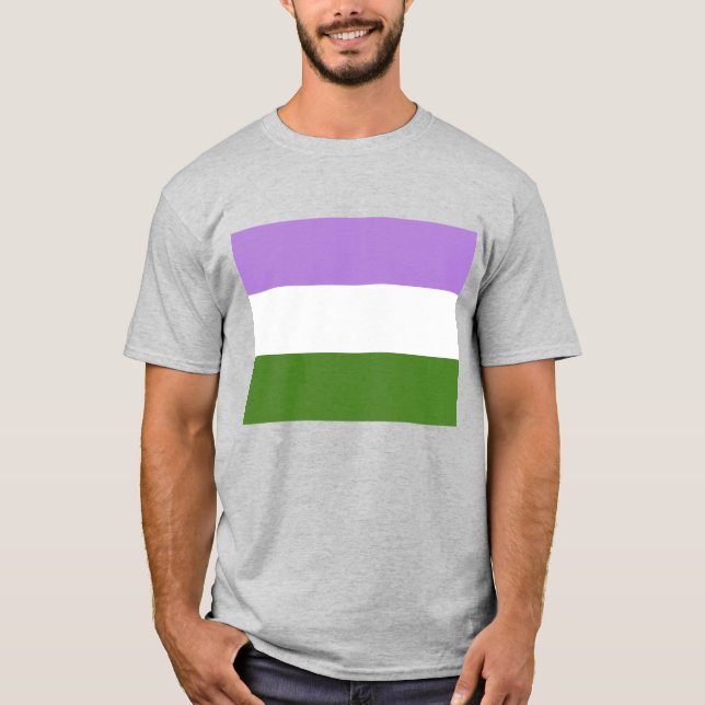 Pridet Genderquee Flagga HGBTQ+ Tee (Framsida)