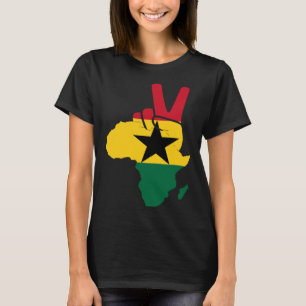 Pridet Ghana Peace Afrika karta Ghanaian Flagga T Shirt