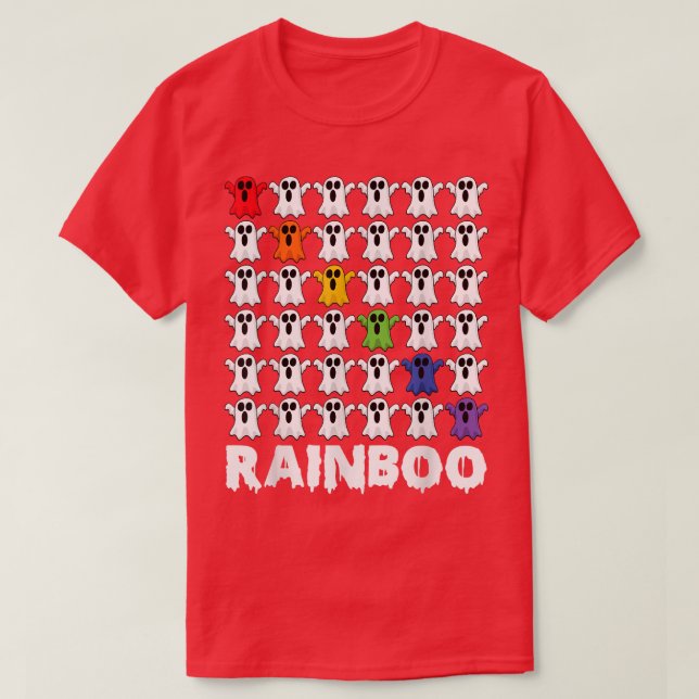 Pridet Ghost Rainbow Boo Ghost Funny Rainboo T Shirt (Design framsida)