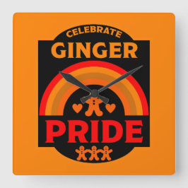Pridet Ginger Halls Fyrkantig Klocka