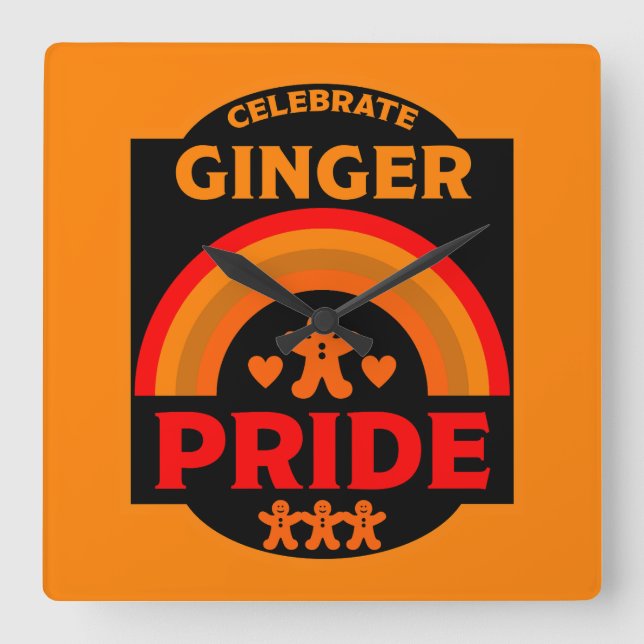 Pridet Ginger Halls Fyrkantig Klocka (Framsida)