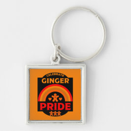 Pridet Ginger Halls Fyrkantig Silverfärgad Nyckelring