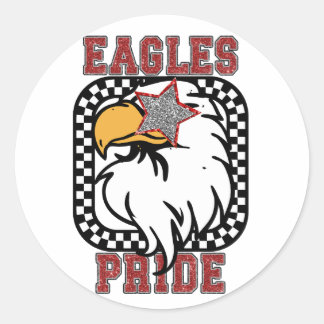 Pridet glitter Eagles. Visa support på speldagen Runt Klistermärke