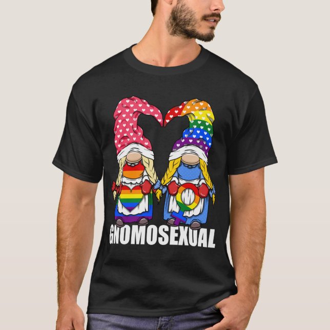 Pridet Gnome för homosexuella HBT-personer för Les T Shirt (Framsida)